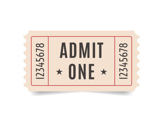 Simple ticket on white background