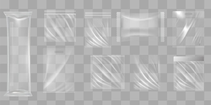 Big Set Of Transparent Empty Plastic Packaging. EPS10 Vector illustration