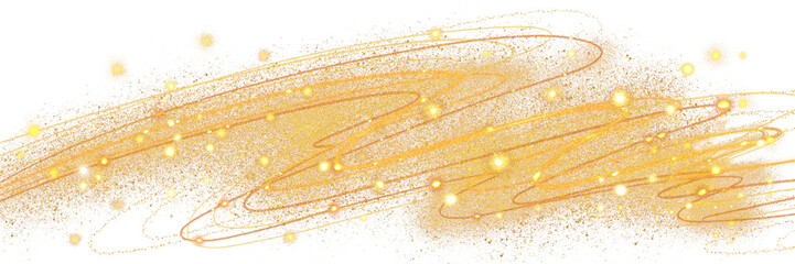 クリスマス風金のブラシストロークが輝く豪華,横長透過背景	