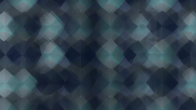 Abstract geometric pattern of overlapping diamond shapes in cool blue, teal, and gray hues