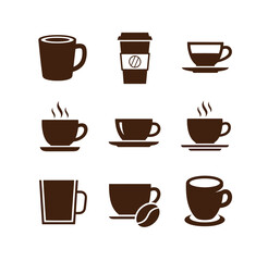 Obraz premium Set of coffee cups and mugs in different styles and shapes for design use