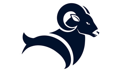 goat's head Eid al-Adh logo vector