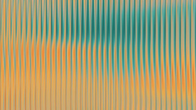 Abstract 3d render, background animation with ribbed dynamic teal orrange glass gradient animation effect, 4k seamless looped video
