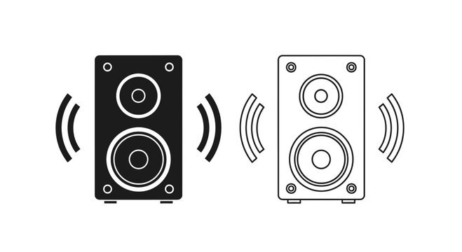 Speaker Comparison Icon &ndash; Audio Sound System VS Stereo Symbol