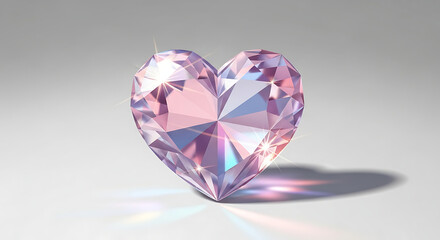 Fototapeta premium Sparkling Heart-Shaped Pink Diamond Gemstone A Symbol of Love and Luxury