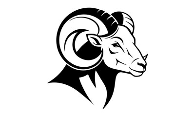 Capricorn's head logo vector