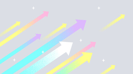 レトロでカラフルな上向き矢印の背景