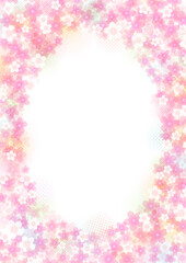 ふんわり優しい桜の花 背景 フレーム