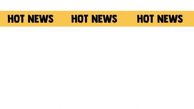 a news feed runs with the words hot news