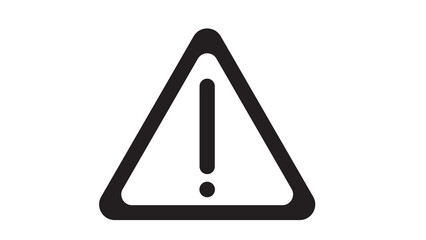 Black warning triangle with exclamation mark, conveying a message of danger, alert, caution, risk,...