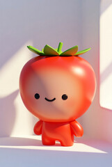 red tomato on a white