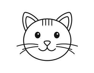 Obraz premium A simple line drawing of a smiling cat's face