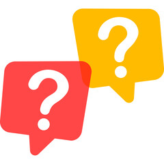 Colorful Question Marks in Speech Bubbles