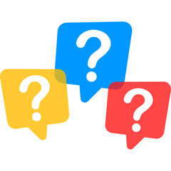 Colorful Question Marks in Speech Bubbles