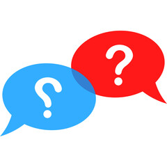 Colorful Question Marks in Speech Bubbles