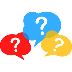 Colorful Question Marks in Speech Bubbles