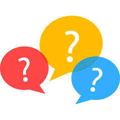 Colorful Question Marks in Speech Bubbles