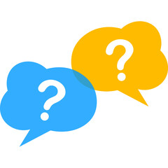 Colorful Question Marks in Speech Bubbles