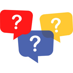 Colorful Question Marks in Speech Bubbles