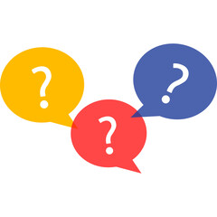 Colorful Question Marks in Speech Bubbles