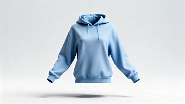 Floating Light Blue Oversized Hoodie Mockup For Streetwear Apparel Design
