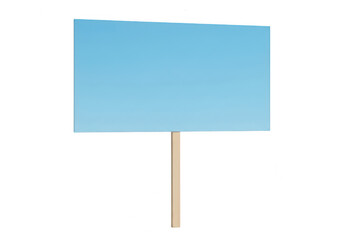 Fototapeta premium Blank blue sign on a wooden stick isolated on transparent background