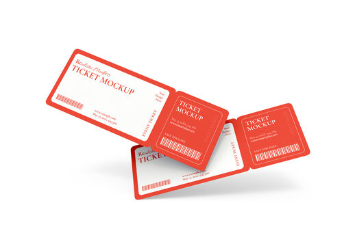 Floating Ticket Mockup Template