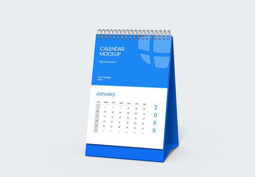 Spiral Desk Calendar Mockup PSD