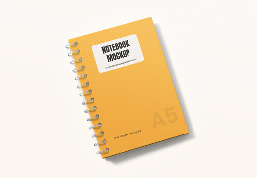 Realistic Spiral Notebook Mockup