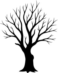 Fototapeta premium Dead tree silhouette vector illustration