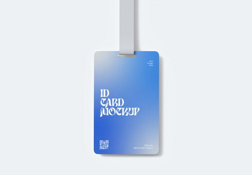 ID Card Mockup on a lanyard
