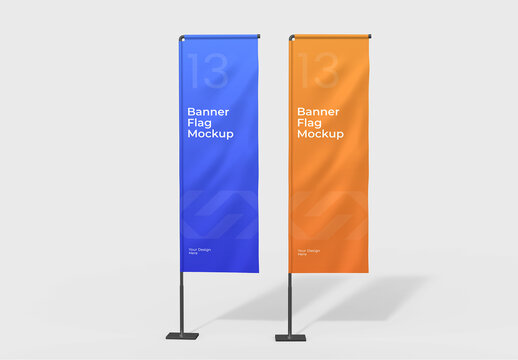 Convex Flag Mockup Template Set