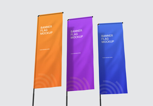 Three Convex Flag Mockup Collection