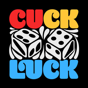 A playful dice graphic with a phrase