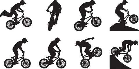 Fototapeta premium set of silhouettes of dancing girls