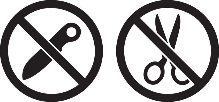 Do not open with a knife or scissors sign