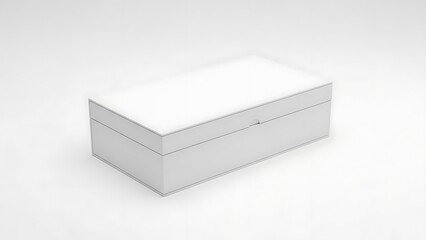 Fototapeta premium White shoe box with lid and drawer white box rectangular