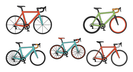 Obraz premium Road Bike Line art luxury color outline design