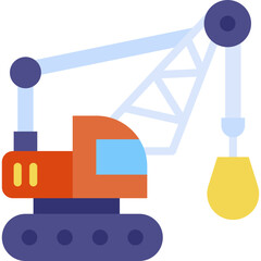 Obraz premium Demolition Wrecking Ball Truck Vector Icon illustration