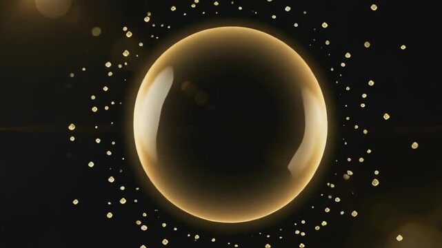 Glowing orb of light in dark space with dynamic energy