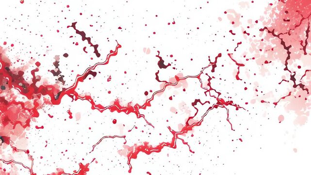 Abstract Red Lightning Veins Splatter Animation