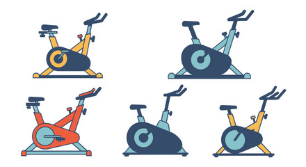 Spin Bike Line art vector modern style © Moyar