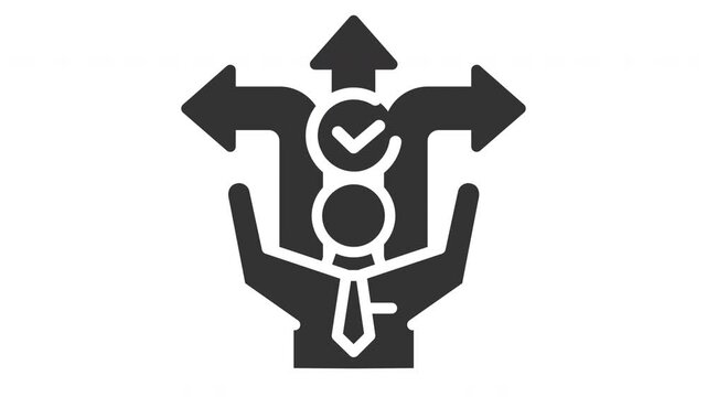 Animated decision making icon