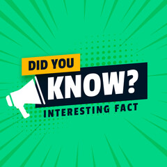 Naklejka premium did you know loudspeaker background for interesting fact and fun