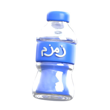 Creatively designed amazing 3d illustration of zam zam water bottle