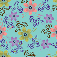 Ditsy floral seamless pattern. Small little flower pattern background. Repeat pattern. Ditsy print. Liberty style. Botanic surface design. Ditsy floral for fashion, texture, fabric, wallpaper, decor