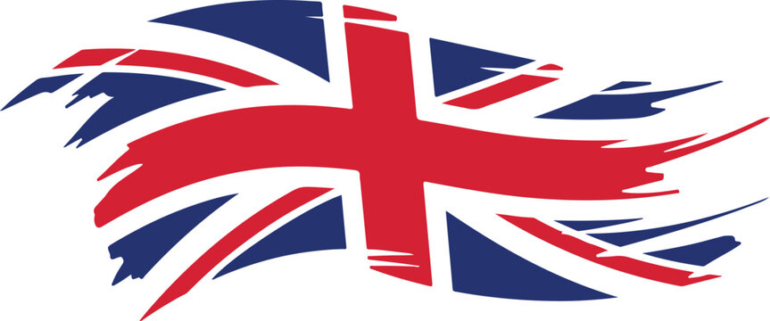 Distressed union jack flag illustration on white background