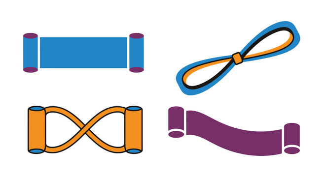 Stretch Band Line filled art flat design