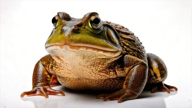 A highly detailed, realistic illustration of a toad, posed against a white backdrop