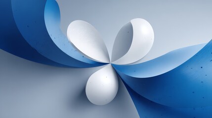 3D abstract digital illustration that blends organic and geometric forms.